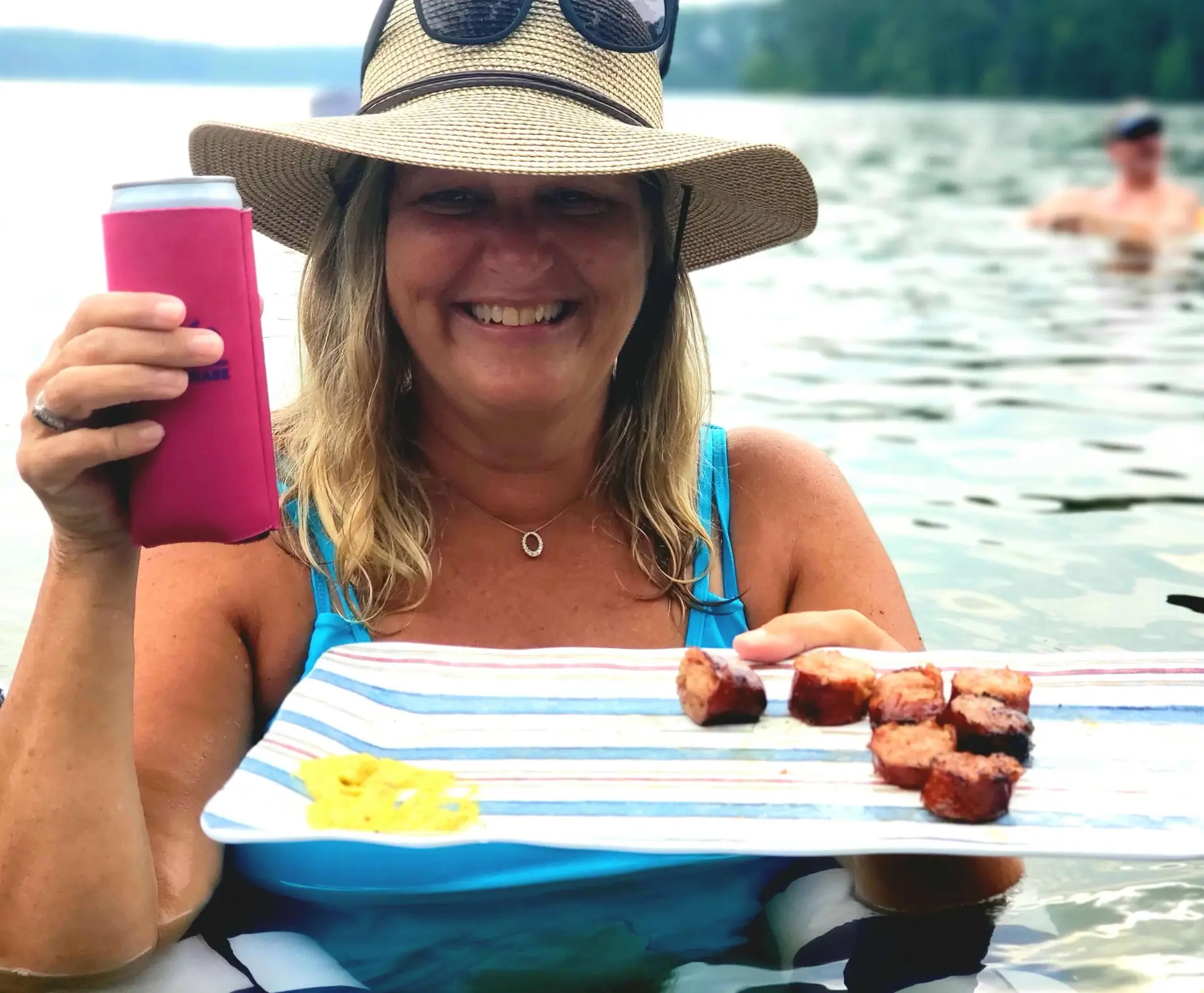 Woman serving food at Lake Thurmond picnic